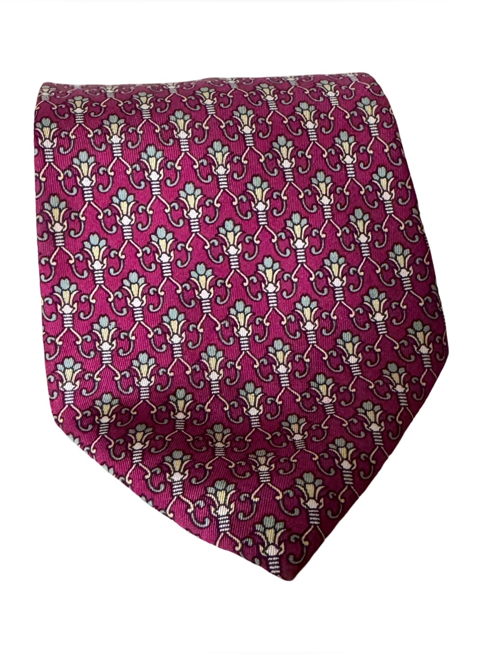 Vintage Christian Dior Monsieur Silk Patterned Necktie